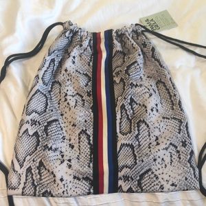 Snakeskin drawstring bag